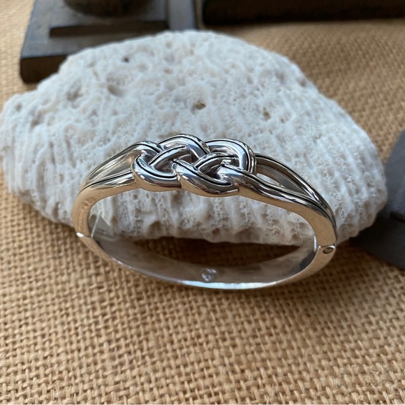 Brighton Jewelry Brighton Silver Plated Hinged Double Interlocking